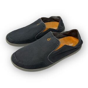 OluKai Nohea Dark Shadow Gray Mesh Slip On Loafers Men’s Size 10